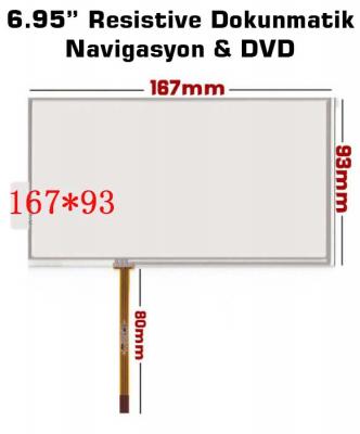 Resistive Endüstriyel Dokunmatik Panel 6.95" Navigasyon ve DVD uyumlu