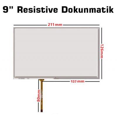 Resistive Endüstriyel Dokunmatik Panel 9" 211x126mm Tip 2