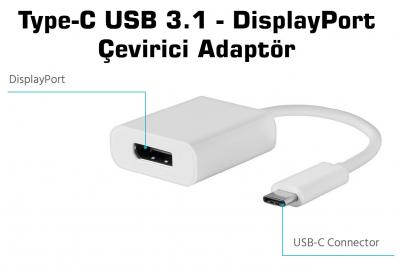 USB 3.1 Type C - DisplayPort Dönüştürücü
