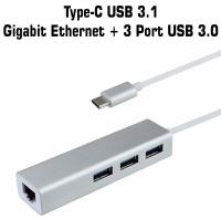 USB 3.1 Type C - Gigabit Ethernet to 3 Port Usb 3.0