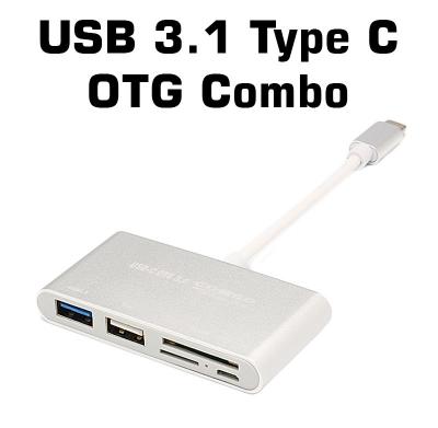 USB 3.1 Type C - OTG Combo (Kart Okuyucu + USB Hub)