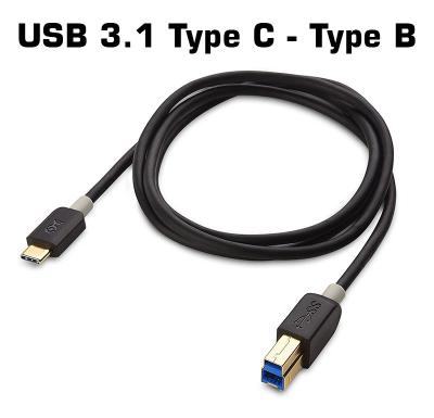USB 3.1 Type C - USB-B (Type B) Dönüştürücü Kablo 1 Mt.