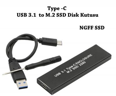USB 3.1 Type C to M.2 NGFF SSD 2280 Hard Disk Kutusu 