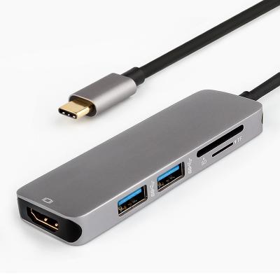USB Type C to HDMI + USB 3.0 + Card Reader Combo Adaptör