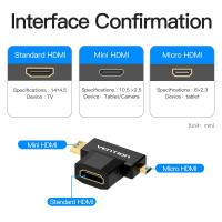 Vention HDMI Dişi - Mini + Micro HDMI Erkek Çevirici