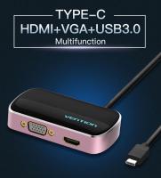 Vention USB Type C to HDMI + VGA + USB 3.0 Dönüştürücü