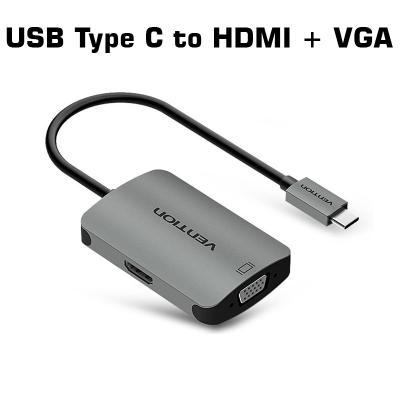 Vention USB Type C to HDMI + VGA Dönüştürücü Adaptör 